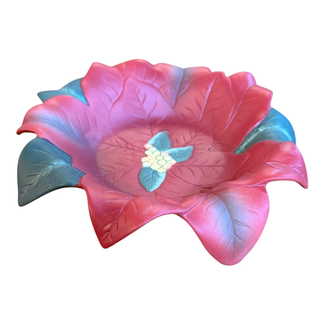 Partylite Poinsettia Candle Holder  Bisque