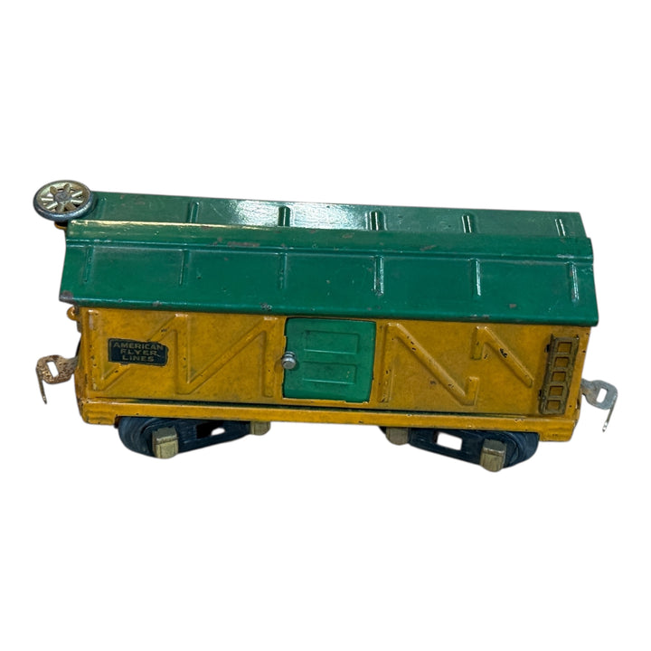 Trains - American Flyer Lines O Gauge Prewar Tin Litho Metal Freight Train Box Car 3208