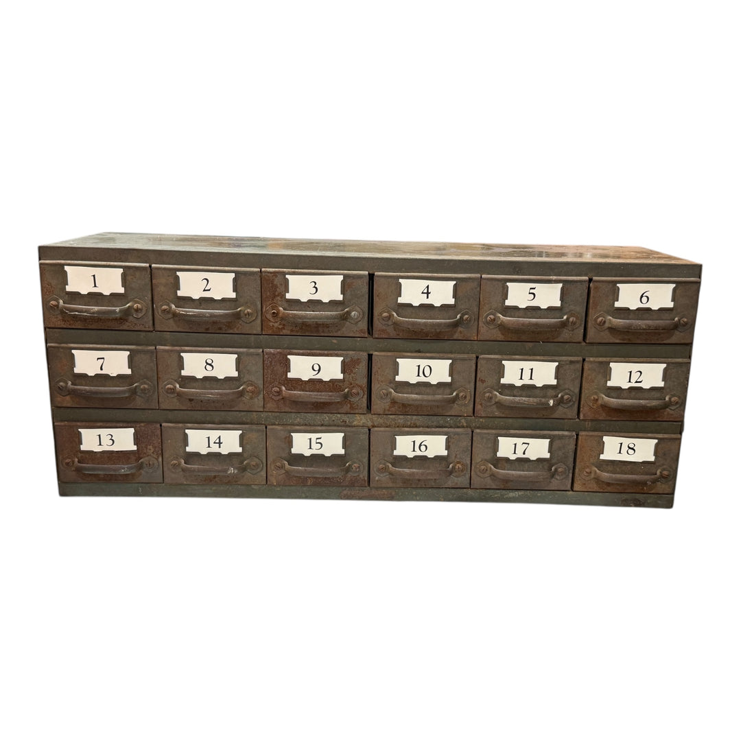 Original 1940s Vintage American Industrial Metal Equipto Multi-Drawer Storage Cabinet  PICKUP ONLY