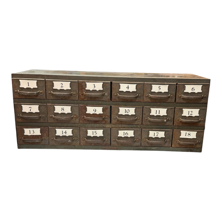 Original 1940s Vintage American Industrial Metal Equipto Multi-Drawer Storage Cabinet  PICKUP ONLY