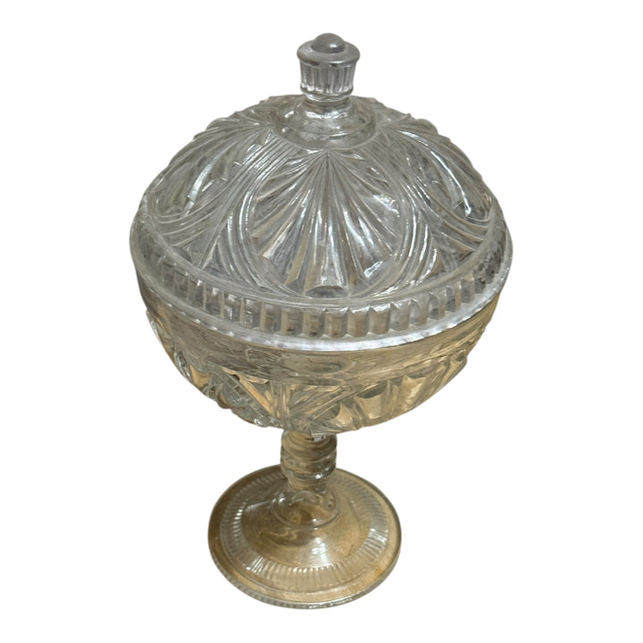 Vintage Large Crystal Pedestal Candy Dish