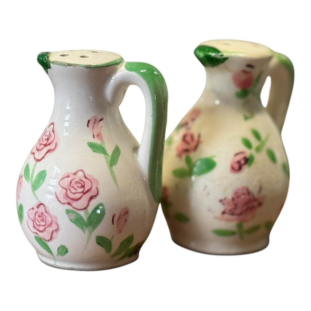 Salt and Pepper Shakers - Floral Pitcher