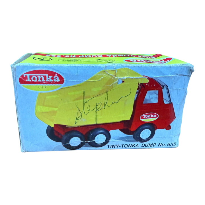 Vintage Diecast Tonka Mini Red And Yellow Dump Truck #535