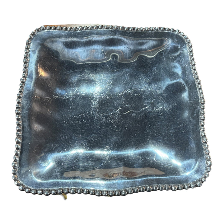 Lenox Organics Beaded Aluminum Large Serving Tray