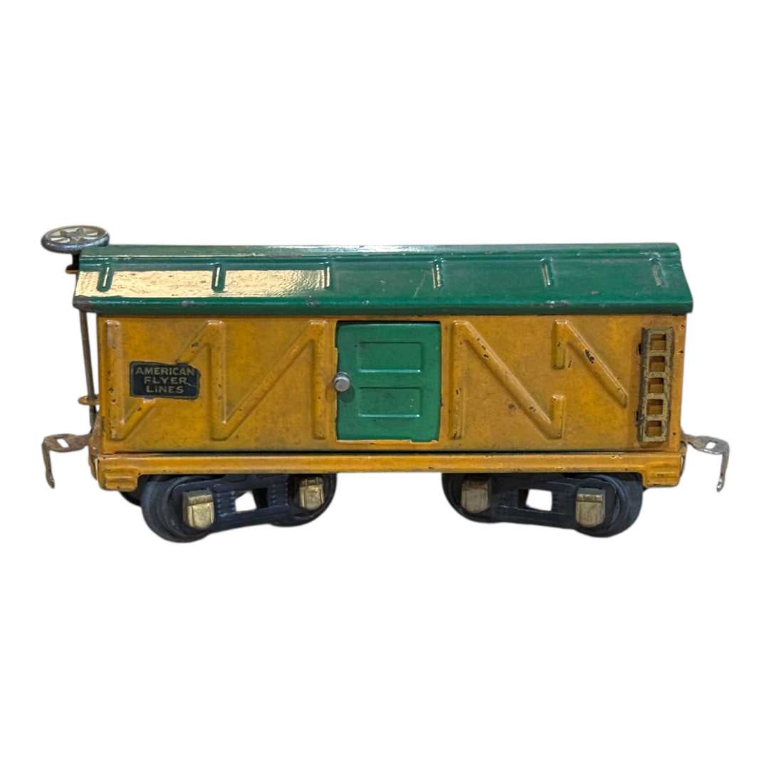 Trains - American Flyer Lines O Gauge Prewar Tin Litho Metal Freight Train Box Car 3208