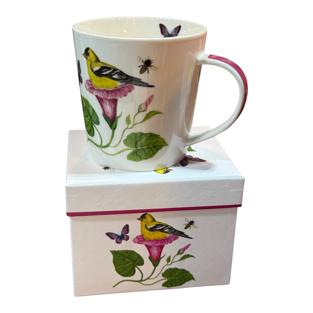 Goldfinch Morning Glory Mug by Paperproducts Design