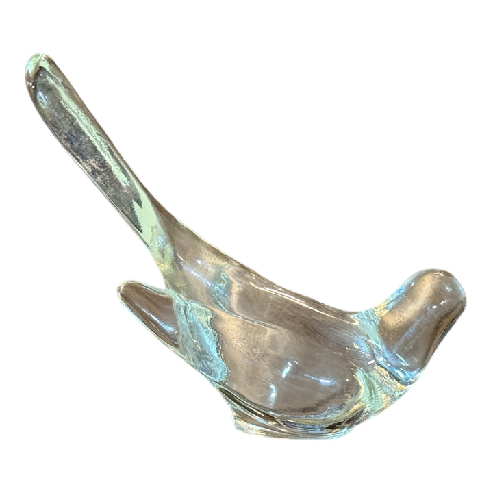 Vintage Clear Glass Bird Figurine / Paperweight