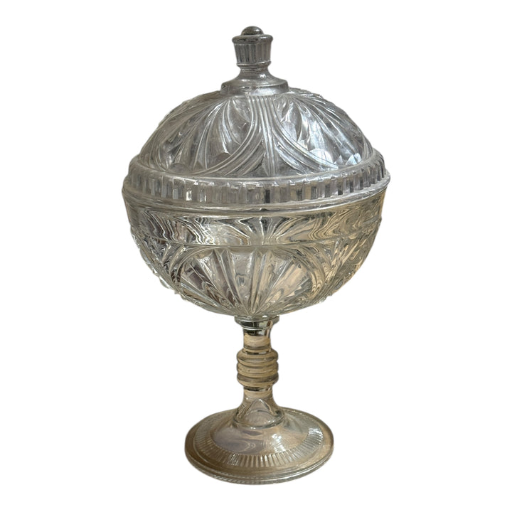 Vintage Large Crystal Pedestal Candy Dish