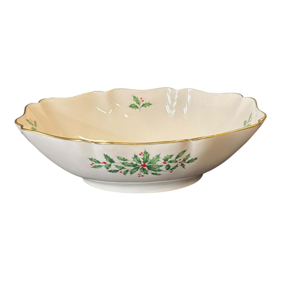 Lenox Holiday Dimension Scalloped Oval Bowl