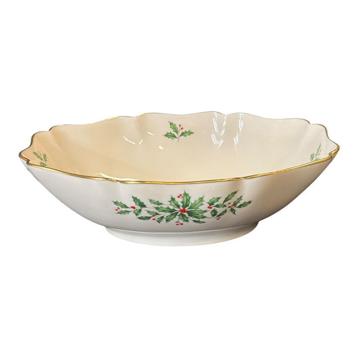 Lenox Holiday Dimension Scalloped Oval Bowl