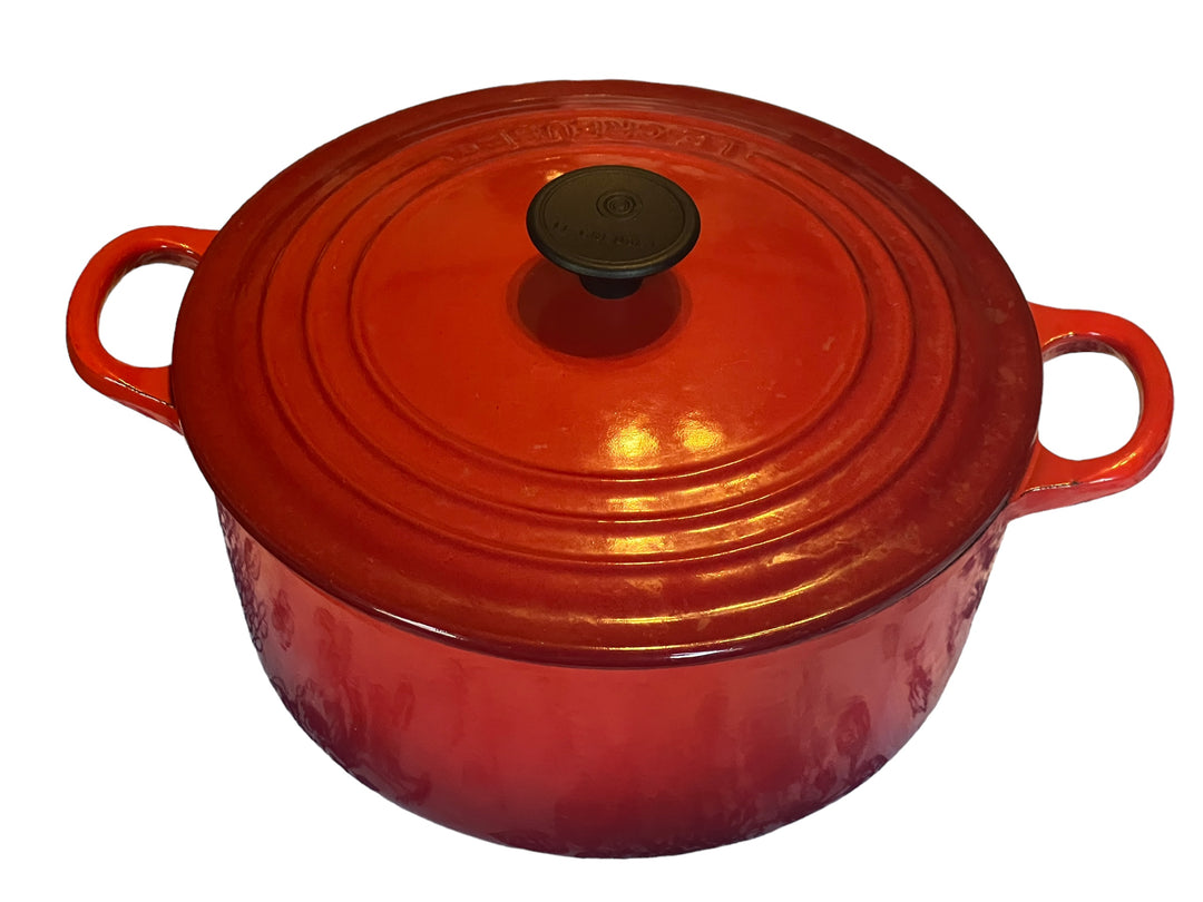 Le Creuset 22 Cast Iron Dutch Oven Pot Casserole Red 3.5 Qt