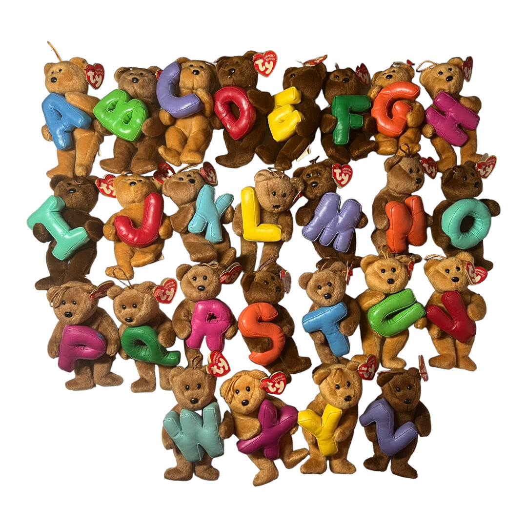 Ty Alphabet Beanies: Complete Set of 26 "A to Z" 5 Inch Teddybears