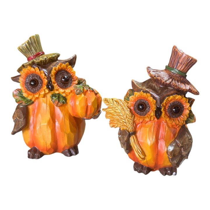 Pair of Resin Owls