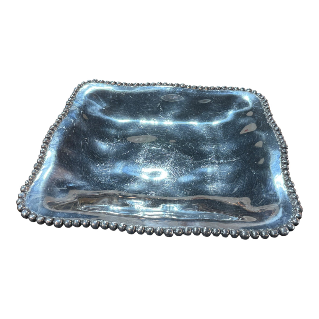 Lenox Organics Beaded Aluminum Large Serving Tray