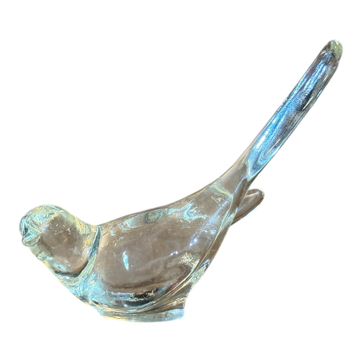 Vintage Clear Glass Bird Figurine / Paperweight
