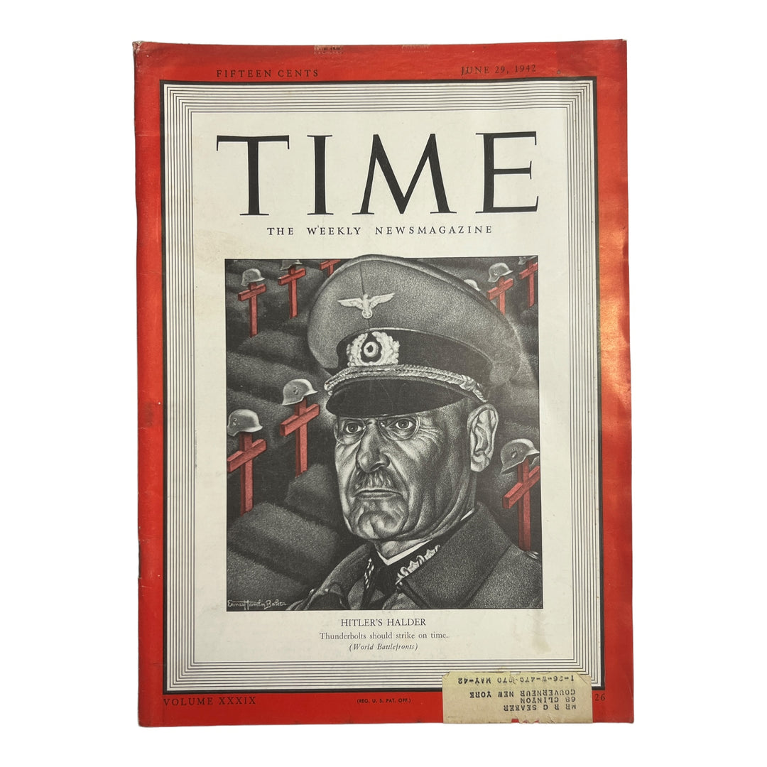 Time Magazine - June 29, 1942  Hitler's Halder