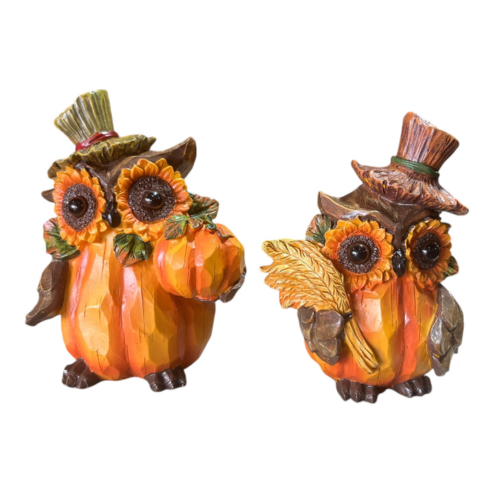 Pair of Resin Owls