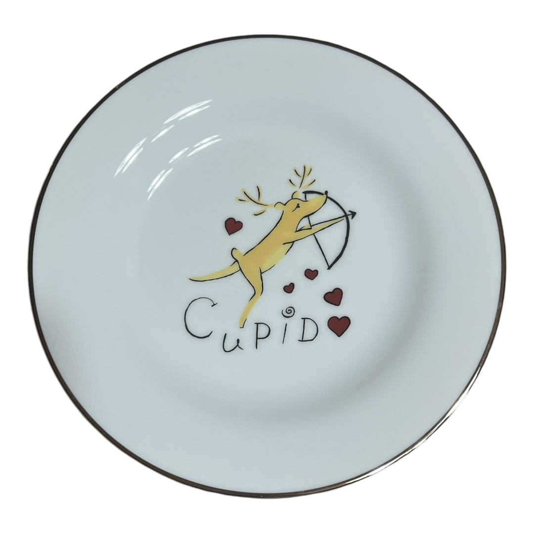 Pottery Barn Reindeer Salad Plate - Cupid