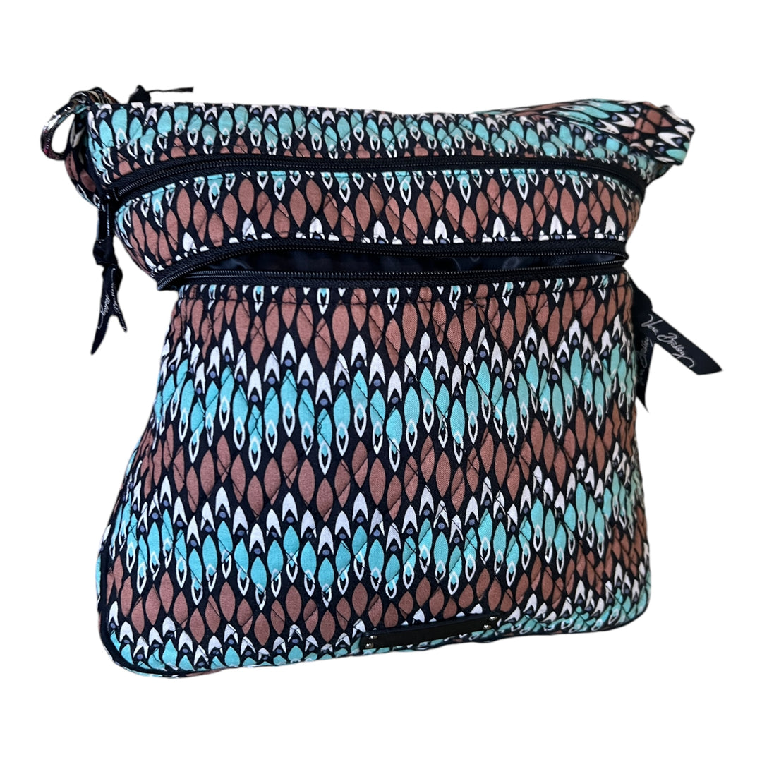 Vera Bradley Sierrra Stream Brown & Aqua Crossbody