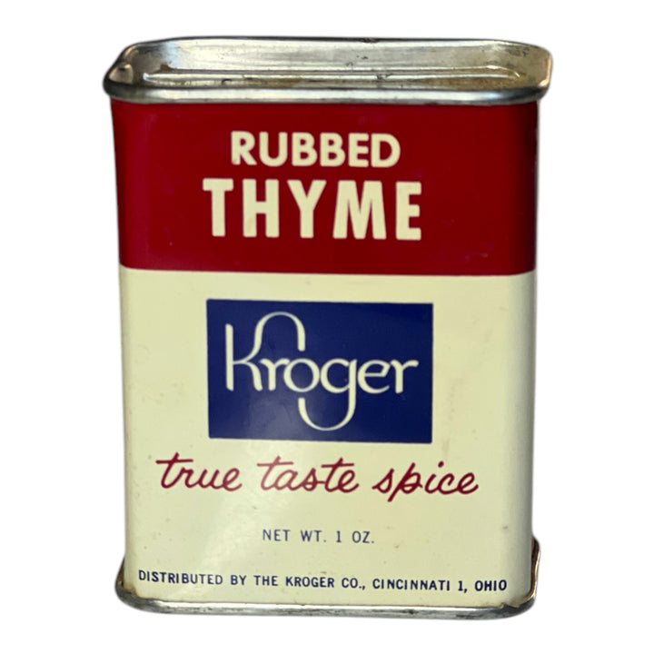 Vintage Kroger Rubbed Thyme Tin