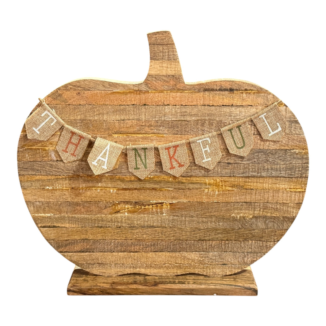 Standing Wooden Pumpkin Decor