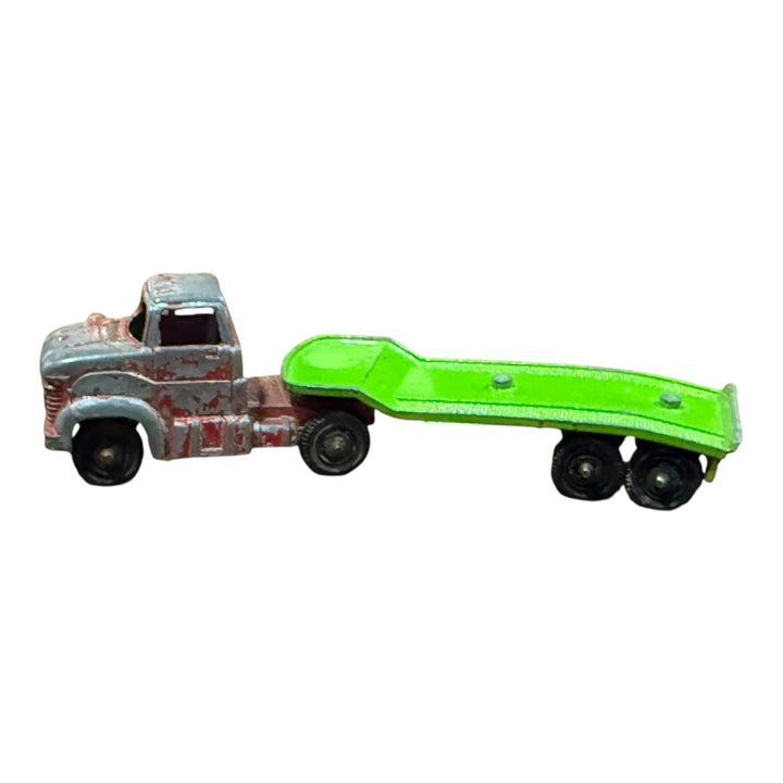 Tootsie Toy Red Semi Truck Semi-Truck with Green Trailer 1969