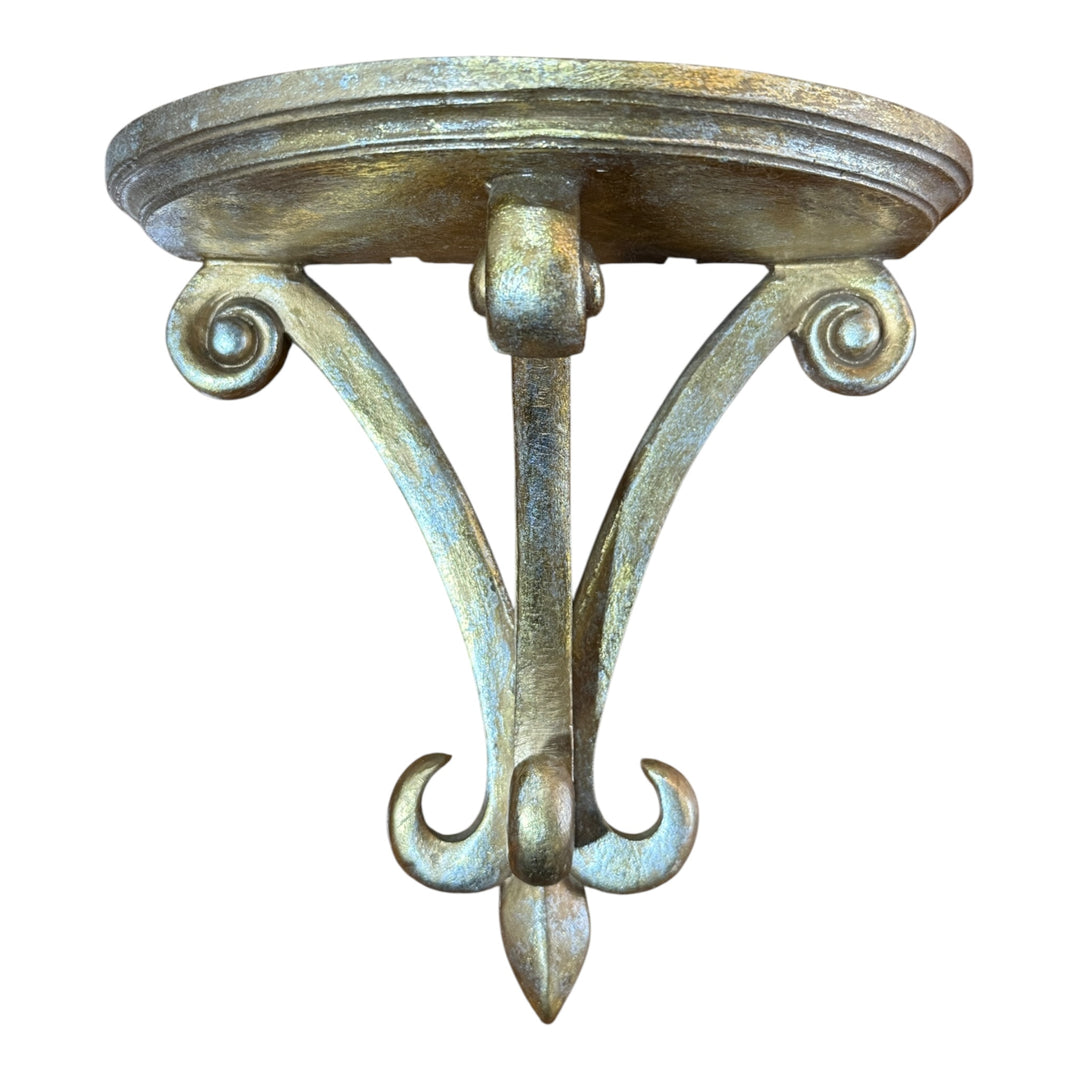 Vintage Wall Bracket Gilt Gold Silver Shelf