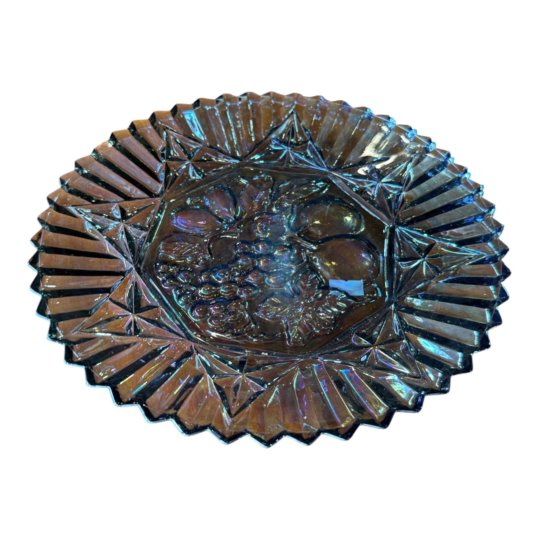 Vintage Federal Glass Smoke Carnival Glass Plate