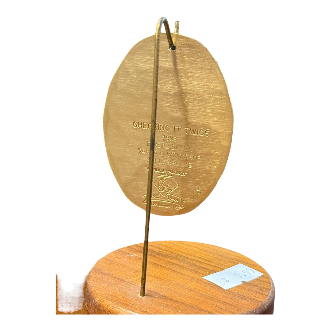 Wendell August Forge Ornament - Checking It Twice 1998 1st Edition Bronze
