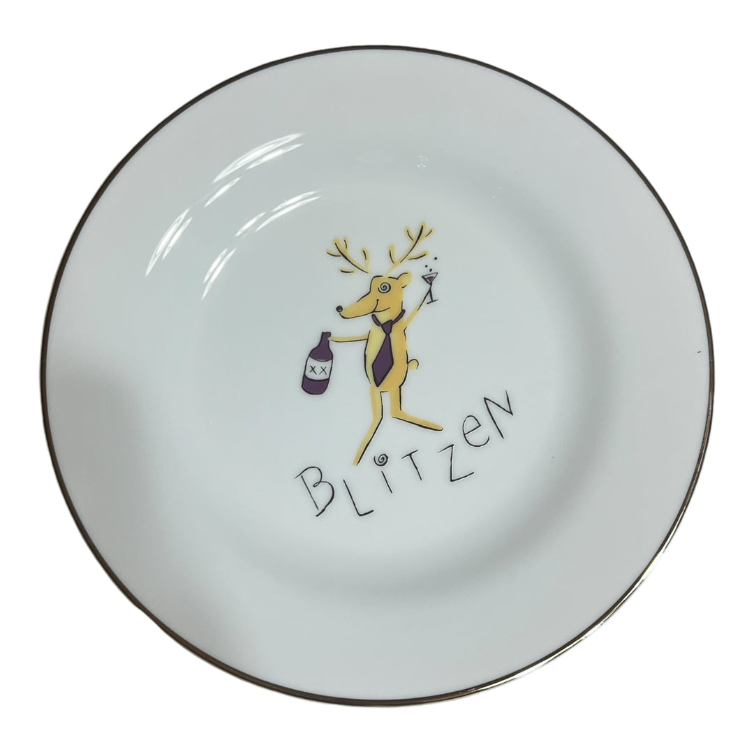 Pottery Barn Reindeer Salad Plate - Blitzen