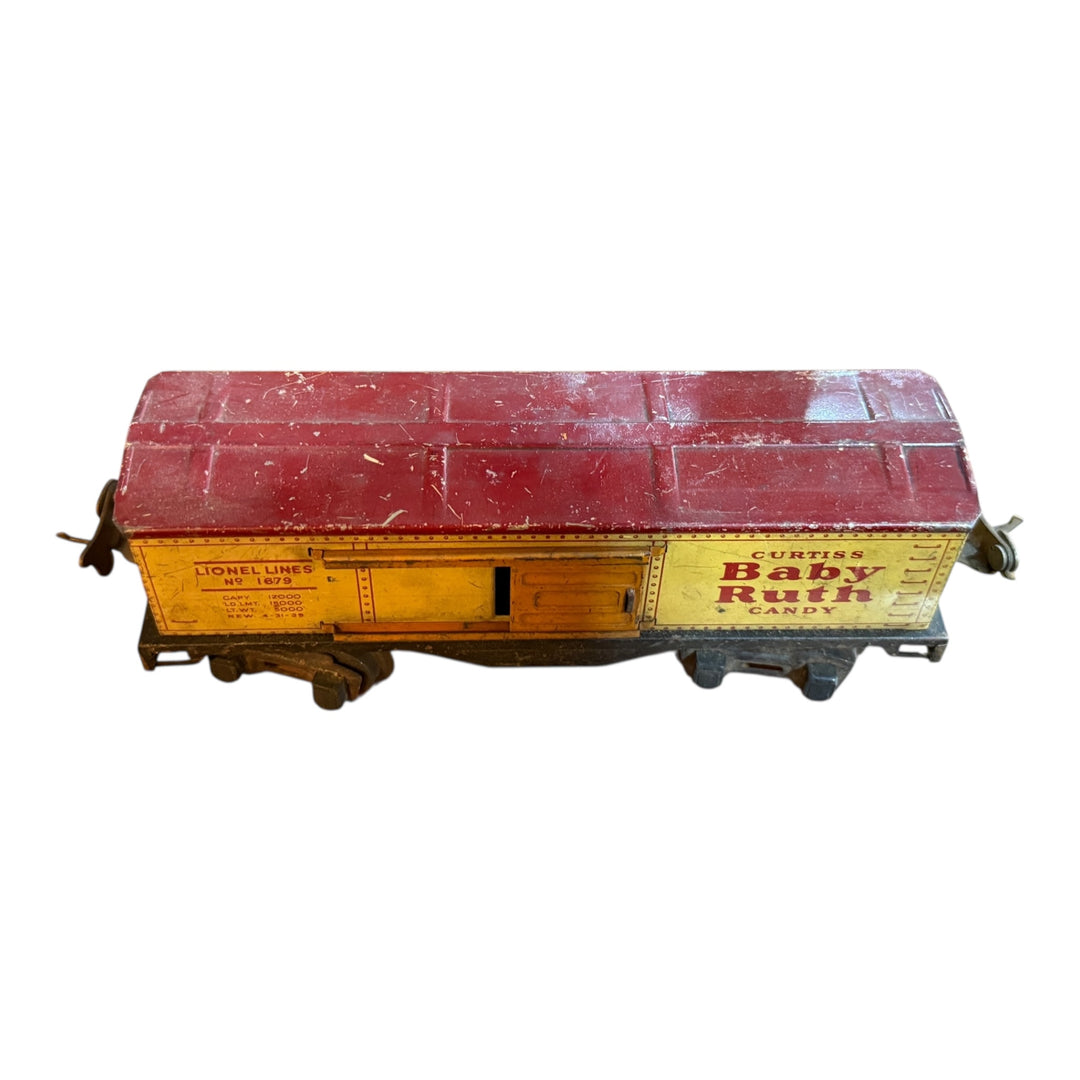 Trains - Lionel Lines #1679 Curtiss Baby Ruth Candy Yellow Train Box Car Sliding Door