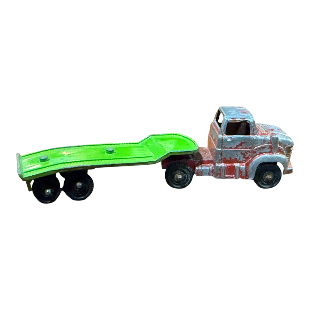 Tootsie Toy Red Semi Truck Semi-Truck with Green Trailer 1969