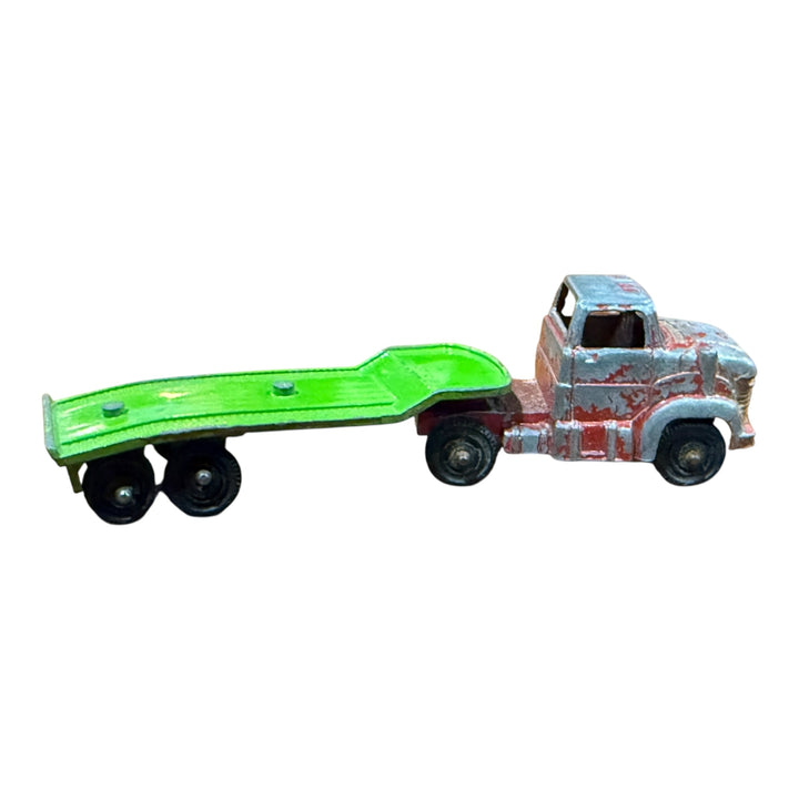 Tootsie Toy Red Semi Truck Semi-Truck with Green Trailer 1969