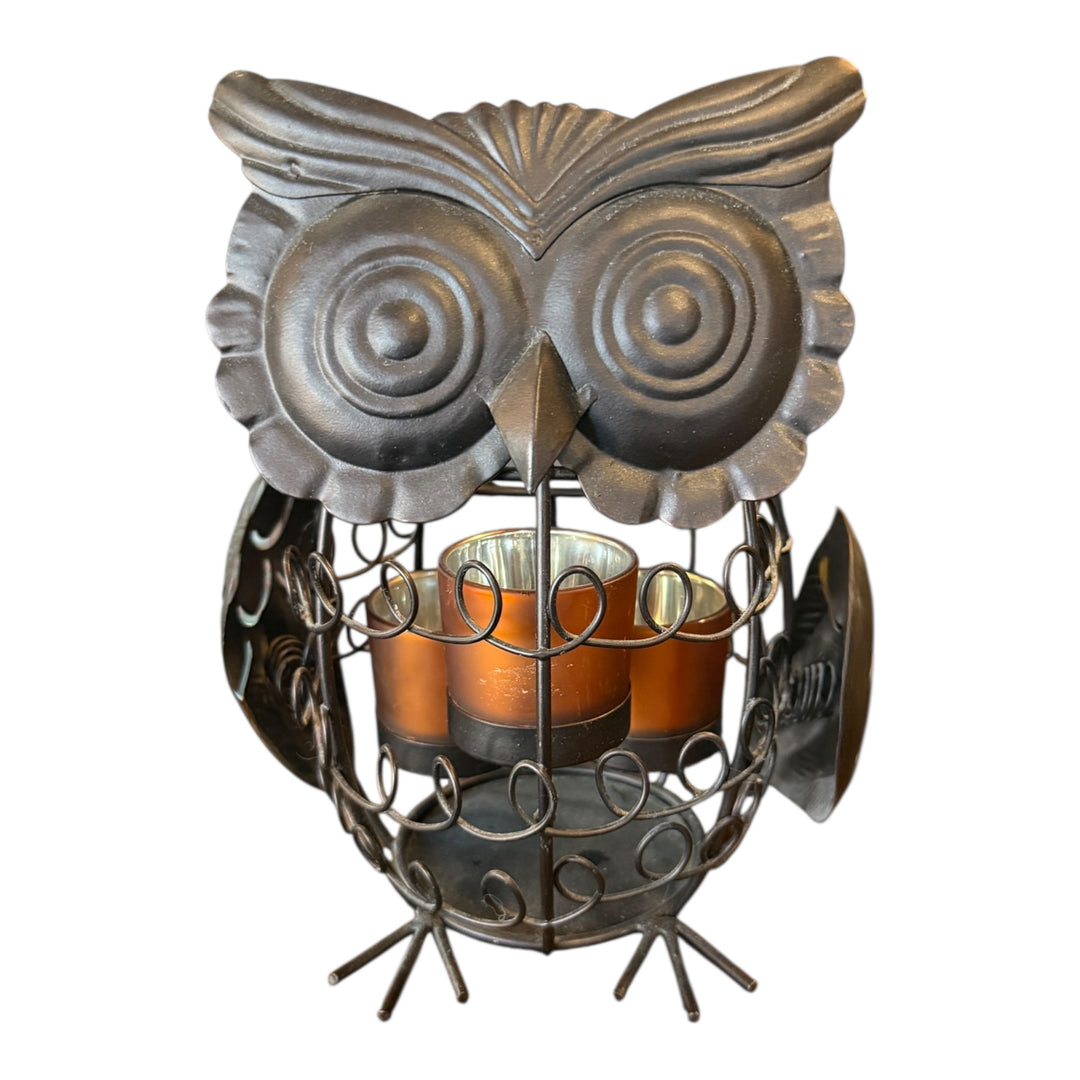 Metal Owl Candleholder