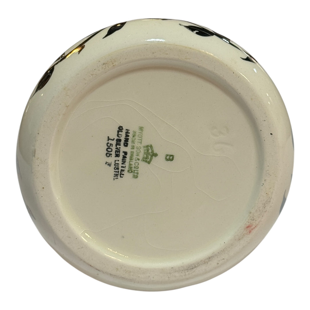 Myott Son & Co Pitcher 7" Hand Painted Old Silver Lustre 1505 F Vintage England