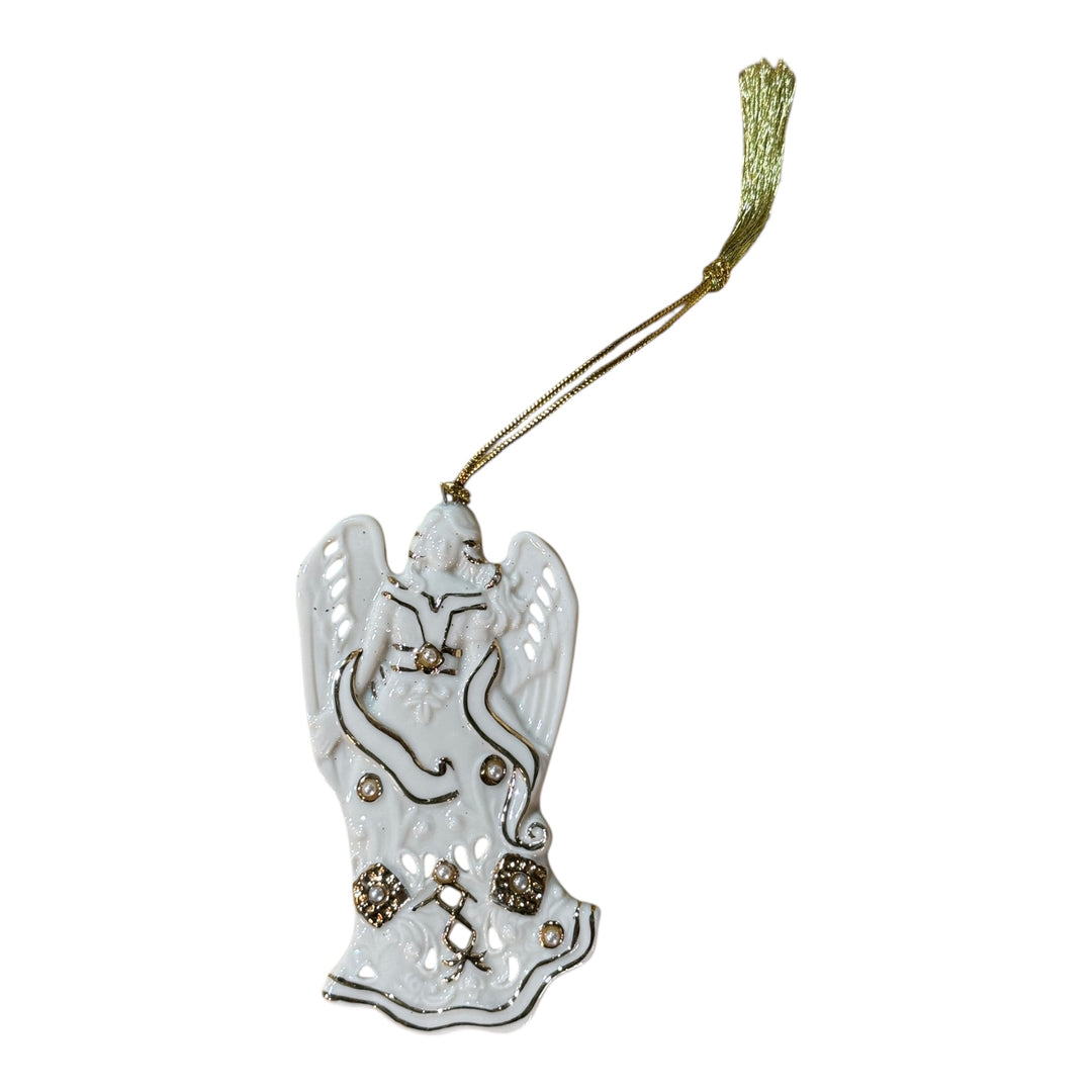 Lenox Florentine & Pearl Flat Angel Ornament