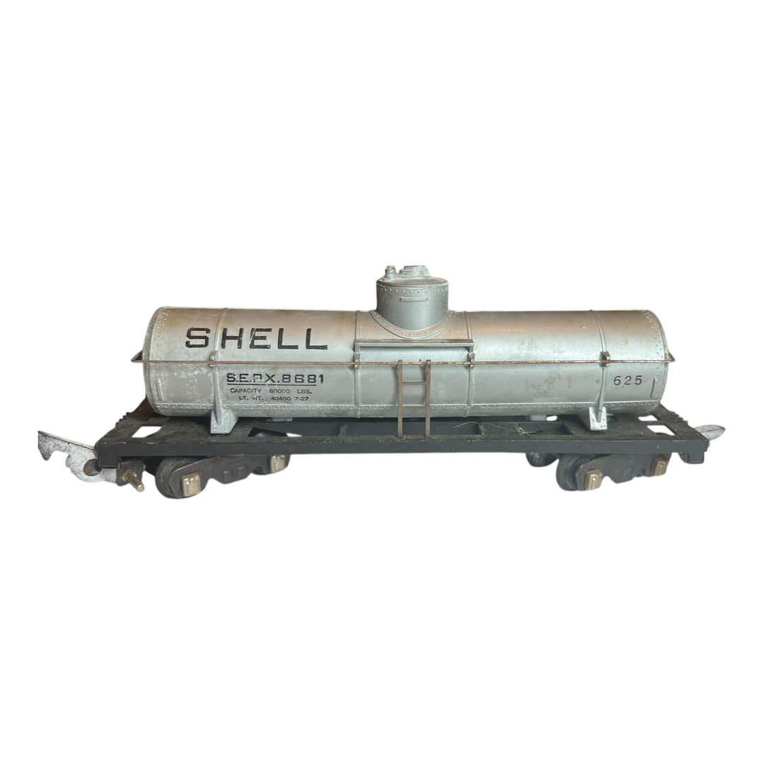 American Flyer S Gauge  Shell 625 Single Dome Tank Car - Silver