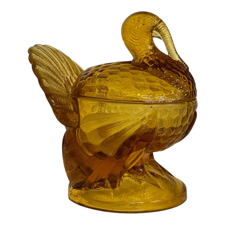 Vintage L.E Smith Covered Amber Turkey