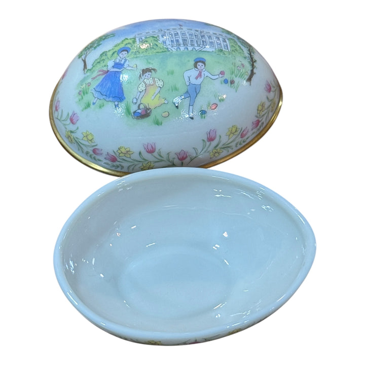 Vintage Lenox Egg Trinket Box Children at Whitehouse Limited Edition 1984 Easter