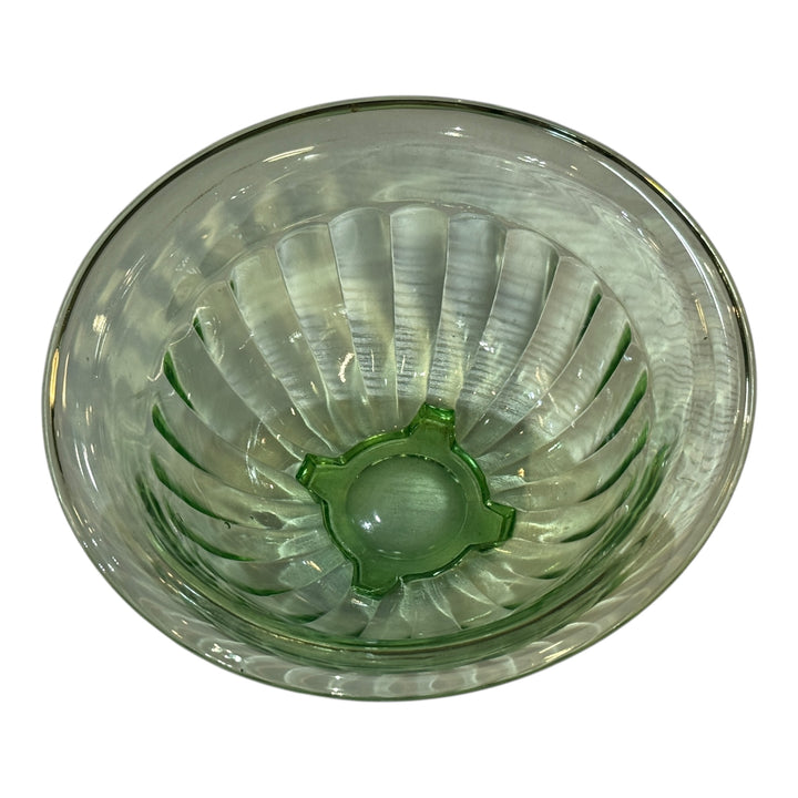 Vintage Green Uranium Glass Mixing Bowl