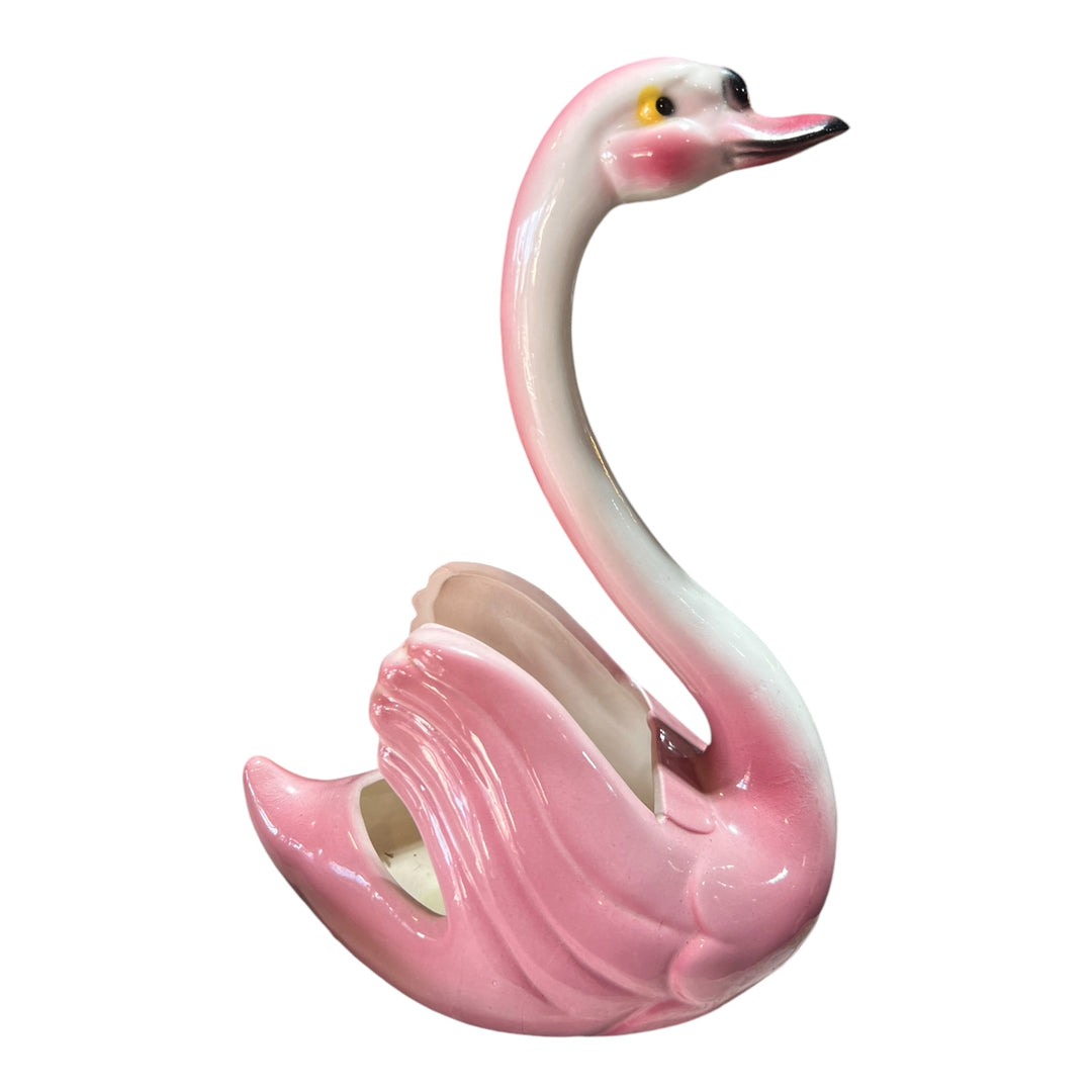 Vintage Pink Swan Figurine / Planter