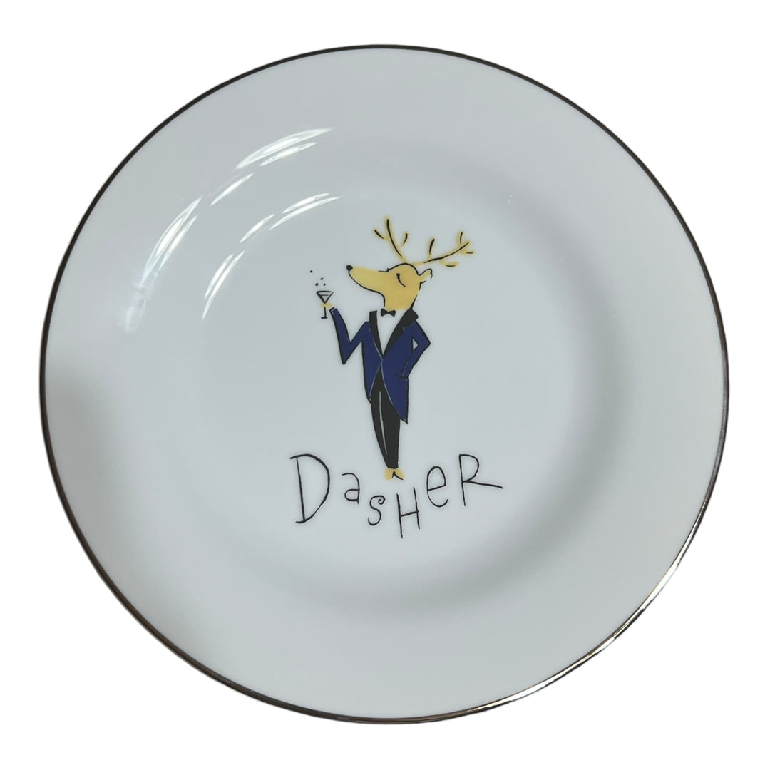 Pottery Barn Reindeer Salad Plate - Dasher