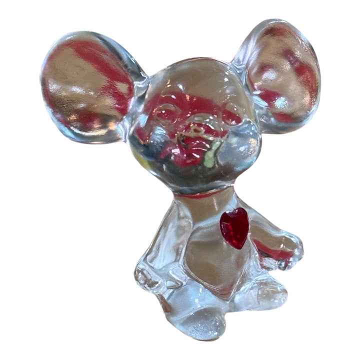 Fenton Glass Mouse with Heart