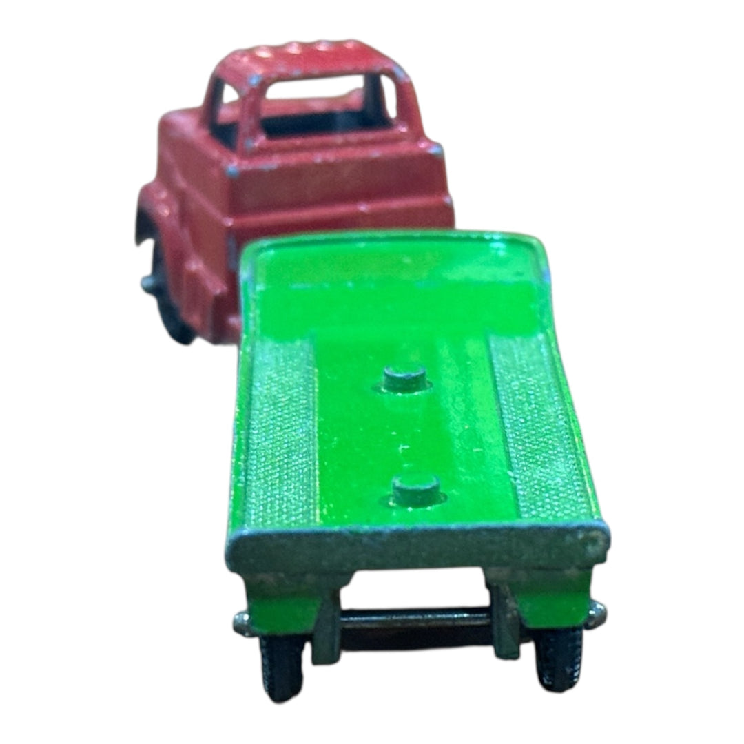 Tootsie Toy Red Semi Truck Semi-Truck with Green Trailer 1969
