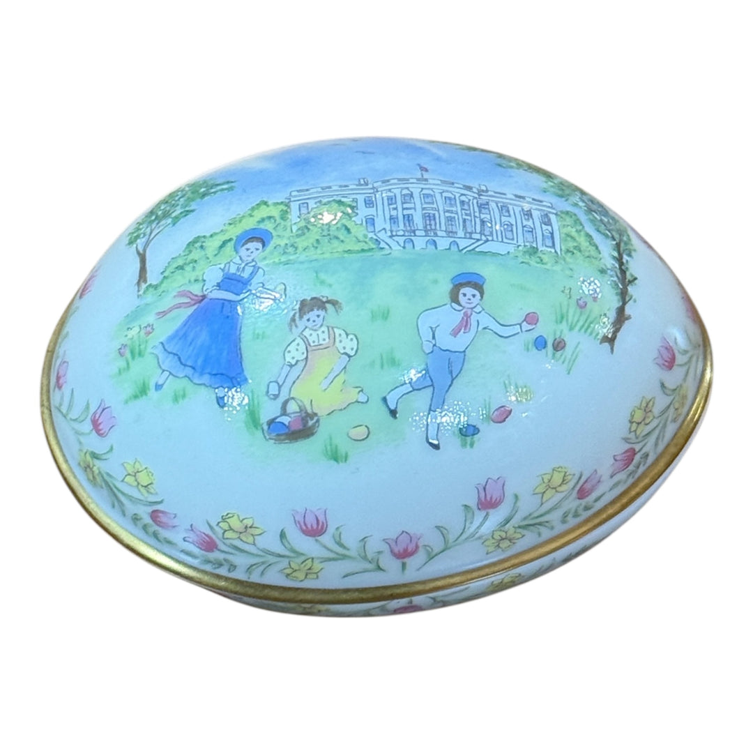 Vintage Lenox Egg Trinket Box Children at Whitehouse Limited Edition 1984 Easter