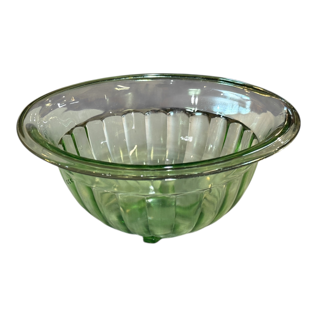 Vintage Green Uranium Glass Mixing Bowl