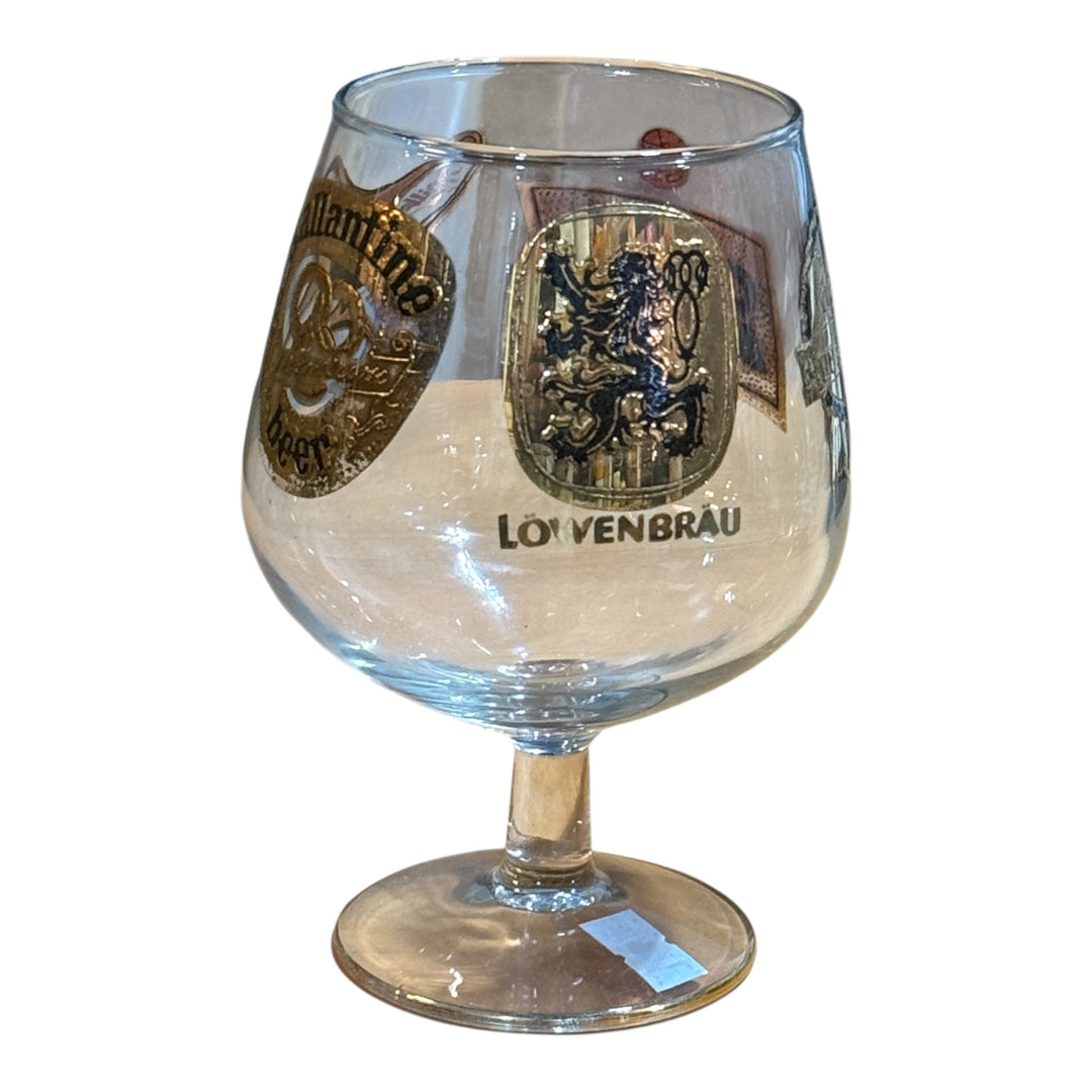 Vintage Gold Logos Gold Base Glass Snifter