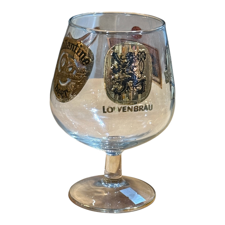 Vintage Gold Logos Gold Base Glass Snifter