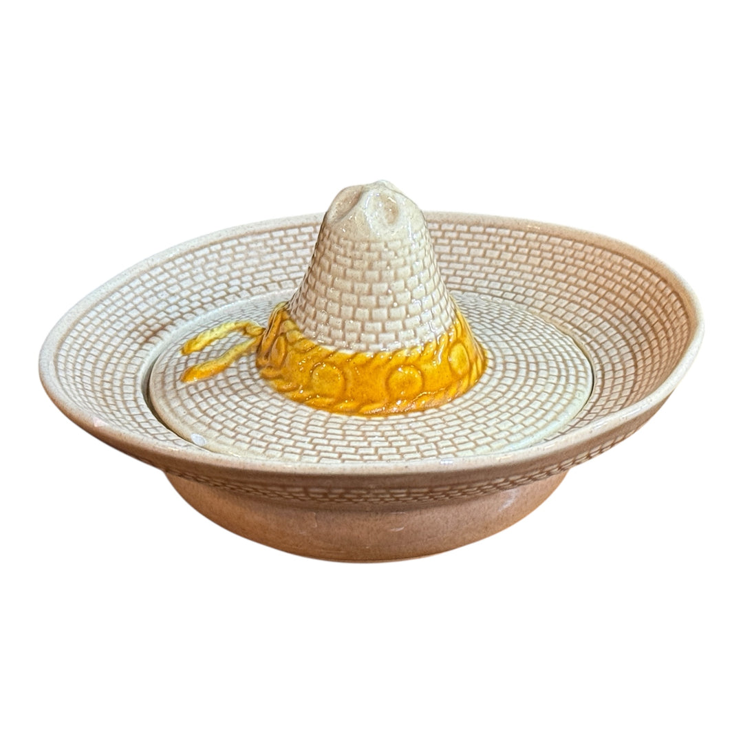 Vintage California Pottery Covered Sombrero Small 7" Serving Bowl