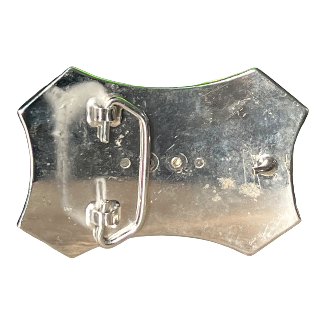 Polished Chrome / Tuqruoise Belt Buckle